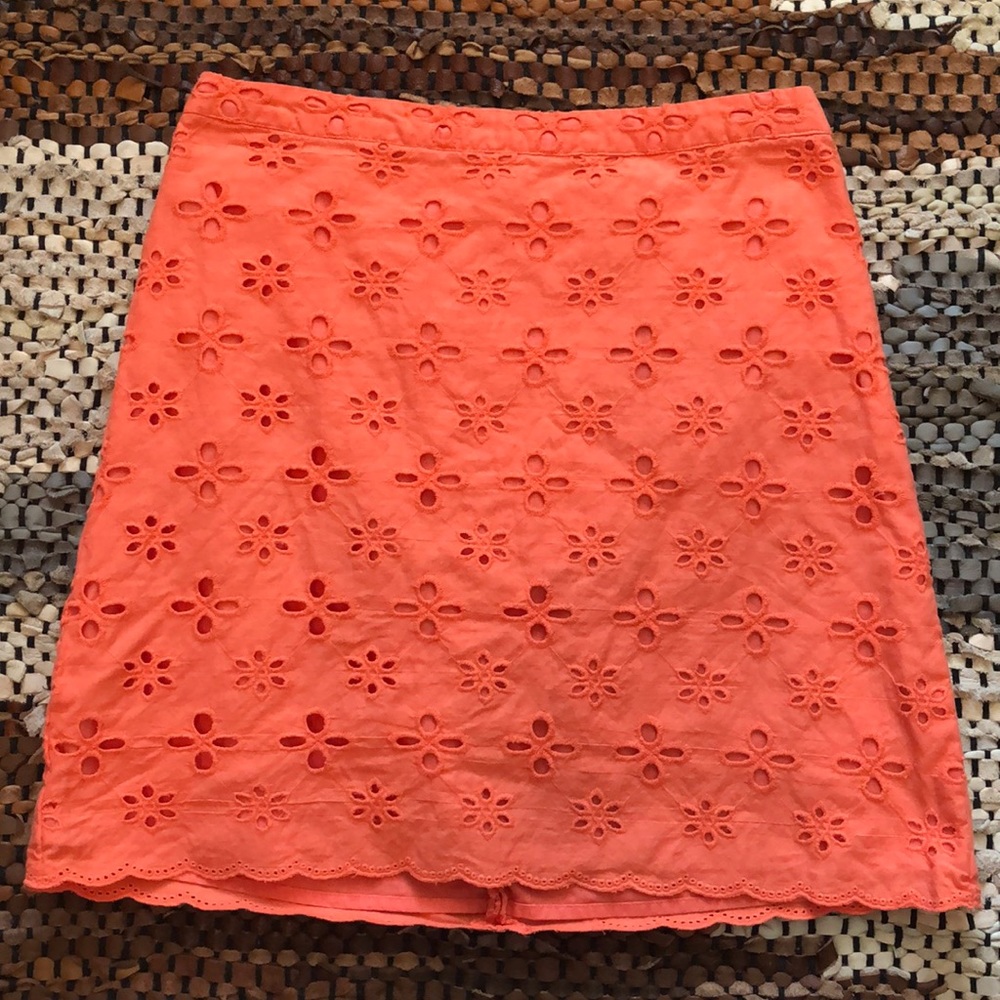 LOFT Coral Eyelet Mini Skirt sz 0